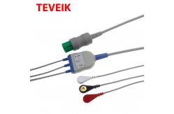 China IEC Snap Connector One Piece Monitor DB 9 Pin ECG Cable supplier