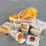 Customized Recyclable Paper Cardboard Boxes for Fried Chicken Burgers and French Fries Takeaway for sale