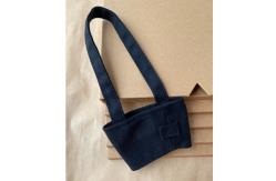 China 8*6cm  Foldable Canvas Coffee Cup Holder With Straw Pockets supplier
