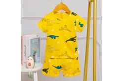 China Matching Dinosaur Children Silk Pajama Set Yellow No Allergy supplier