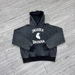 Custom Hoodie No String Ripped Distress Screen Print Hoodie Acid Washed Vintage Retro Pullover Heavyweight Cotton Hoodies Men for sale