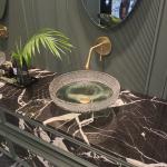 12mm Thick Round Glass Vessel Basins No Overflow Round 12mm Thickness for sale