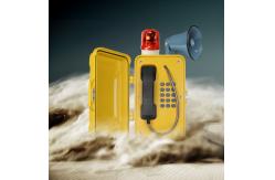 China Loud Speaker Dust Proof Watertight Telephone With Warning Lamp For Noisy Industry supplier