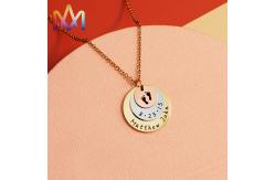 China Cadmium Free SS Engraved Round Pendant Necklace supplier