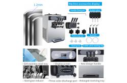 China Food Machinery 3 Flavors Soft Ice Cream Machine With Dual Control Systems supplier