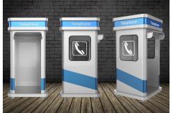 China Vandal Resistant Soundproof Phone Booth Robust Galvanised Metal Material Stand Alone supplier