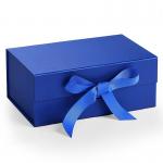 Rectangle Magnetic Folding Gift Box Rigid Paper Packaging Box With Ribbon
