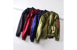 China Blank Ruffle Satin Ma1 Bomber Jacket With Pocket OEM Service Available supplier