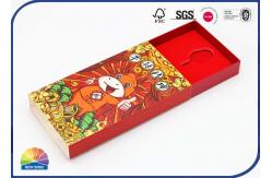 China Bookmarks Gift Drawer Packaging Paper Box EVA Foam With Flocking supplier