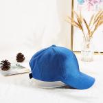 Custom Blue 58cm 6 Panel Baseball Caps Velcro Back Closure