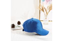 China Custom Blue 58cm 6 Panel Baseball Caps Velcro Back Closure supplier