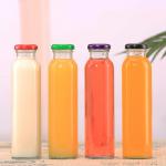 Empty Round Glass Juice Bottles , Portable Raindrop Flavored Water Bottle