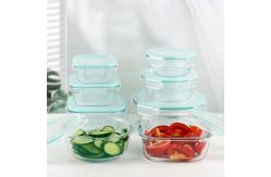 China Large Food Airtight Storage Containers Glass Plastic Cover supplier