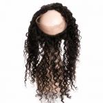 Grade 8A Deep Wave 360 Lace Frontal Closure Human Hair Extension No Tangle for sale