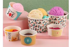 China UV Coating 100% Biodegradable Ice Cream Paper Cup With Cover supplier