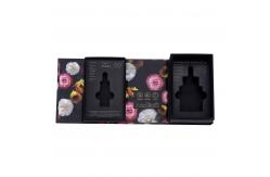 China Custom Skincare Box Luxury Black Rigid Cardboard Packaging with Magnetic Lid Eco-Friendly supplier