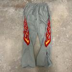 Casual Graphic Embroidered Patches Men Streetwear Joggers Stacked Flare Half Zipper for sale