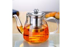 China 600ml Removable Infuser Clear Glass Teapot Ligjtweight Stovetop Safe Tea Kettle supplier