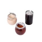 250ml Round Plastic Beverage Cans With Easy Open End Clear Drinks Bottles for sale