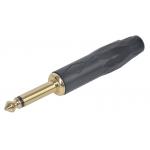 High quality Black electrophoresis gold-plated waterproof audio 1/4 plug for sale