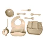 Baby Feeding Silicone Bib And Bowl Set Food Grade With Forks And Spoons for sale