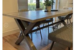 China X SHAPED STEEL TABLE FRAME WITH CENTRE BAR AND TOP SUPPORT FRAME supplier
