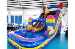 China ROHS Ice Cream Bouncer Outdoor Inflatable Water Slides With Pool supplier