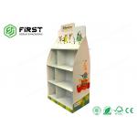 Supermarket Portable Customized Printing Recyclable Corrugated Floor Paper Display Rack for sale