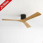 Residential Wooden Blades Ceiling Fan with 52 Inch Flush Mounting and Remote Control