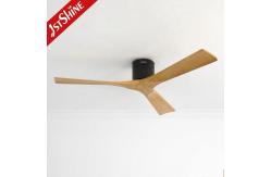 China Residential Wooden Blades Ceiling Fan with 52 Inch Flush Mounting and Remote Control supplier