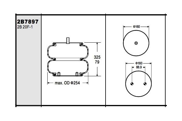 002878 Double Convoluted Air Spring 257-1 W013587897 12 Months Warranty