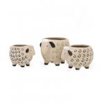 Wholesale hot sale lovely instagram 3D unique sheep succulent flower pot in pottery clay ceramic for sale