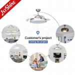 LED Retractable Ceiling Fan Light 3 Speed Remote Control Modern