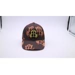 Unconstructed 7 Panels 52cm Printed Baseball Caps With Plastic Closure for sale