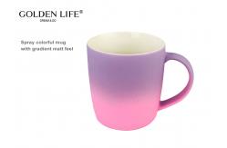 China 380CC  Pretty Gradient Colours Custom Coffee Mugs For Gift supplier