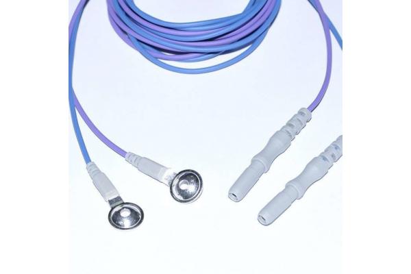 Flexible Soft EEG Electrodes Cable EEG Cable With Gold Plated Copper Cup
