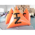 Water Game Triathlon Race Custom Logo Orange Triangle Shape Inflatable Marker Buoy For Racing Marks for sale