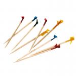 6.5 Cm Colorful Disposable Decorative Bamboo Wood Tooth Picks For Cocktail Fruit for sale