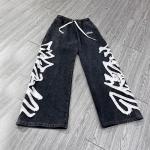 Oem Hoodie Custom Contract Stitch Embroidery Patch logo Acid Washed Sweat Pants Flare Baggy Loose Fit Stacked Sweatpants Men for sale