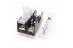 China 2P 35mm Din Rail Fuse Holder Twin 3AG Fuse Block With Polystyrene Cap supplier