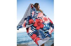 China Roll Packaging And Mesh Bag Custom Beach Towel With Digital Printing supplier