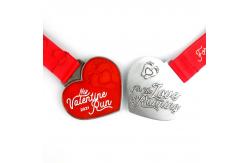 China Recycle Valentines’ Day Fun Run Heart Medals Personalized With Names supplier