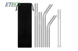 China FDA Reusable Metal Straws Short , 8.5 Stainless Steel Reusable Drinking Straws supplier