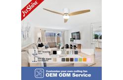 China 52 Inches Wooden Blades LED Lighting Ceiling Fan with Remote Control Switch Style supplier