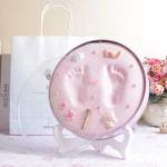 Home Decoration Baby Keepsake Tin Box For Kids Hand / Footprint Frame for sale