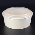 1300ml Kraft PLA Biodegradable Salad Paper Bowl With Plastic Lid for sale