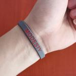 Factory Slogan Watchword Printed Adult Bracelets Custom Business Event Souvenir Gift Silicone Wristbands