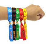Concert Promotion Events Fabric Woven Cloth Wristbands with Various Designs and OEM Acceptable for sale