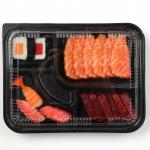 Sushi Box Takeaway Disposable Tray with Lid Divided Food Lunch Box for Packaging for sale