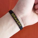 Factory Slogan Watchword Printed Adult Bracelets Custom Business Event Souvenir Gift Silicone Wristbands